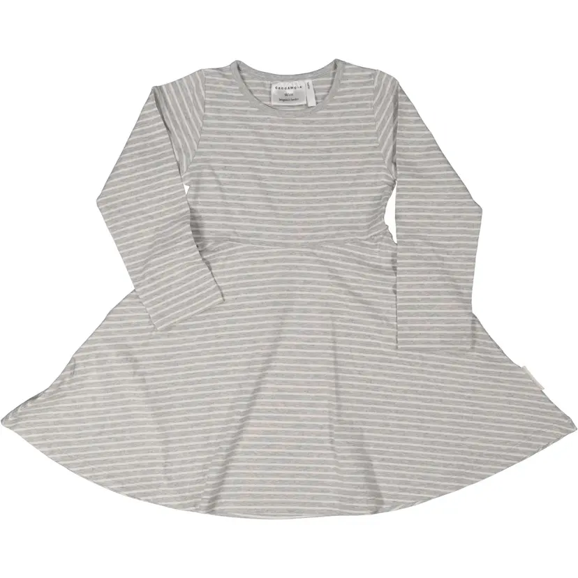 Geggamoja Snurrklänning Bambu Classic Grå/Vit - 122/128