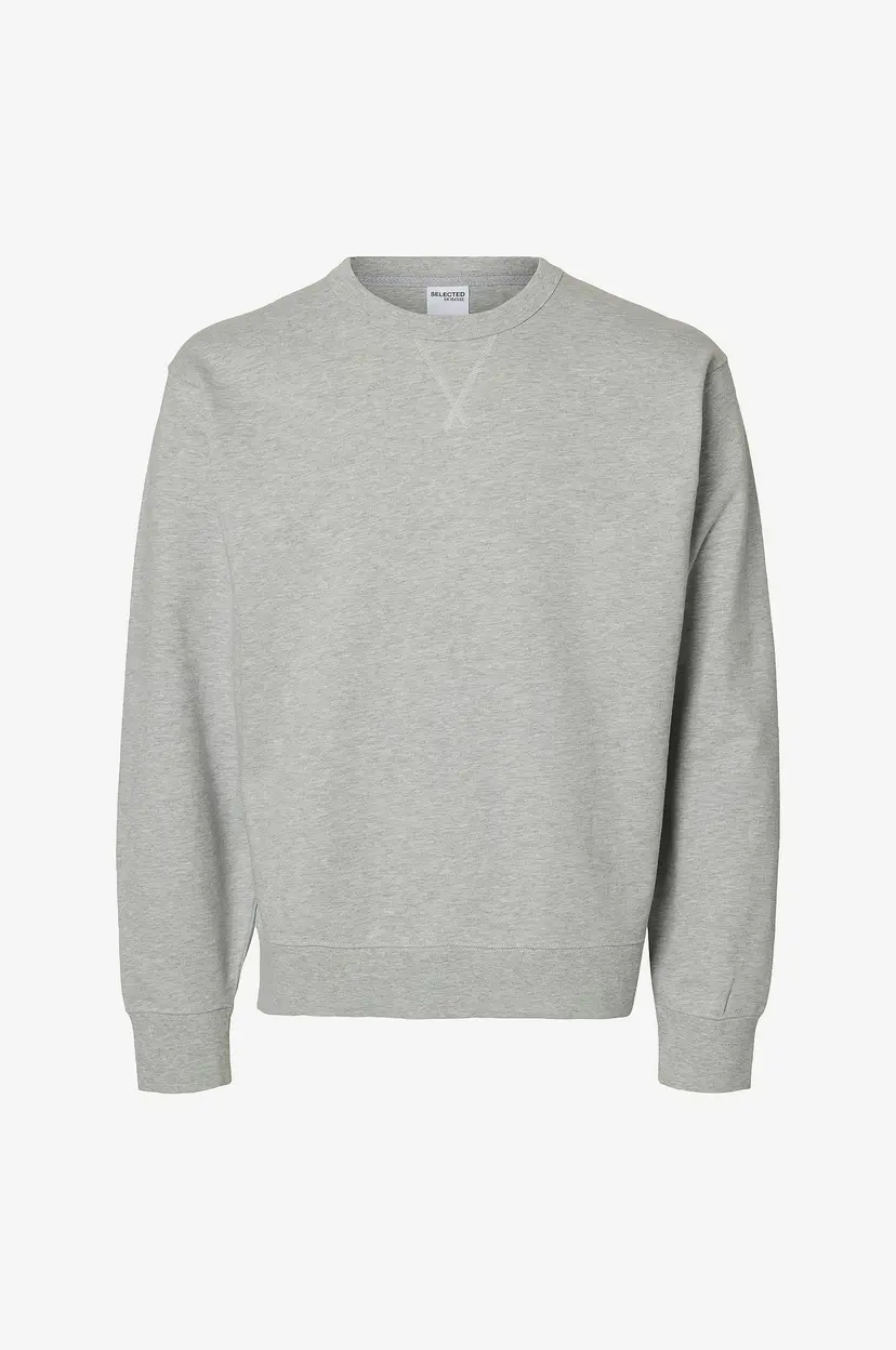Selected Men Sweatshirt slhRelaxluke LS Sweat Crew Neck - Grå