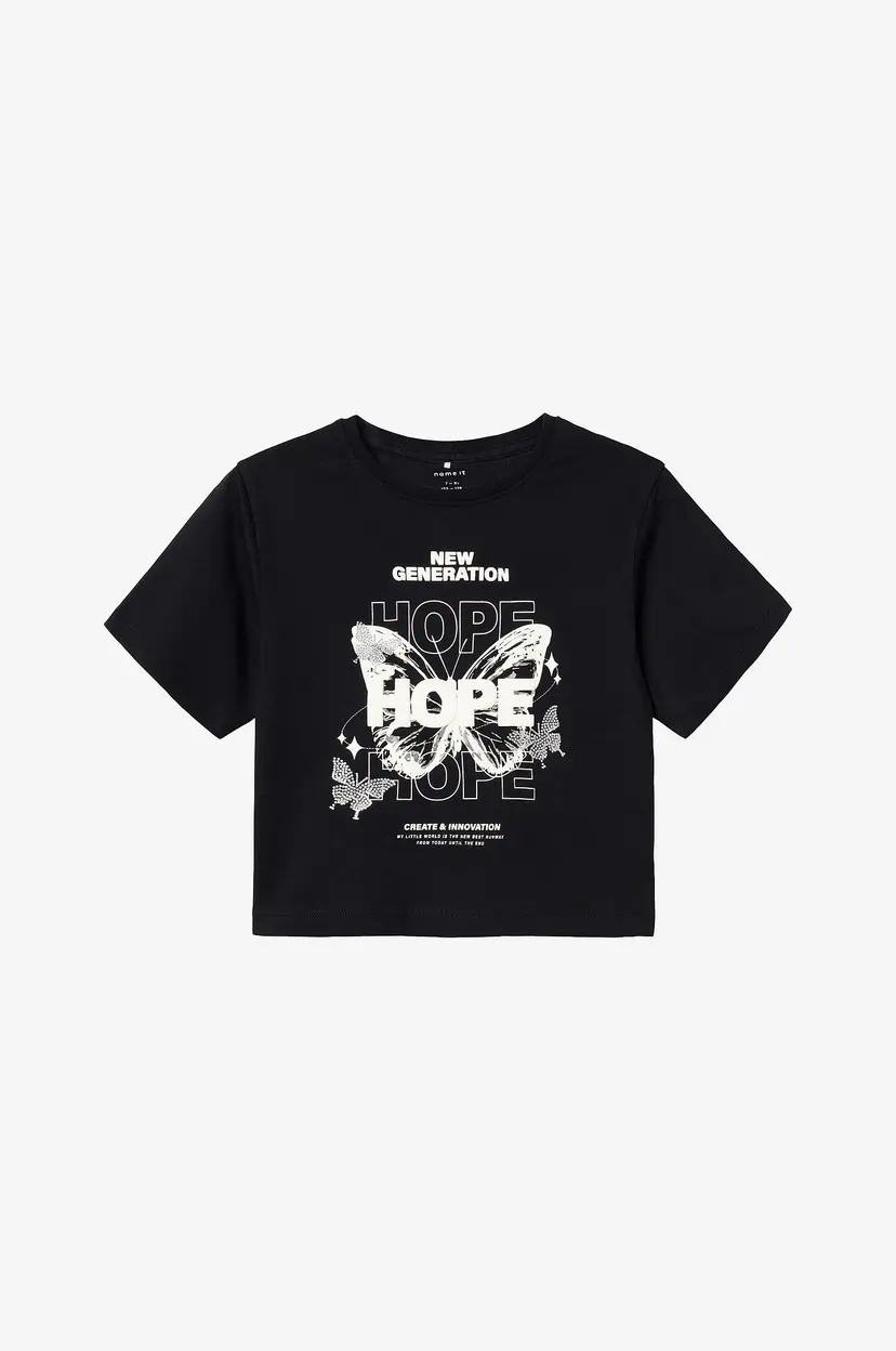NAME IT Topp nkfNole SS Short Nreg Top - Svart