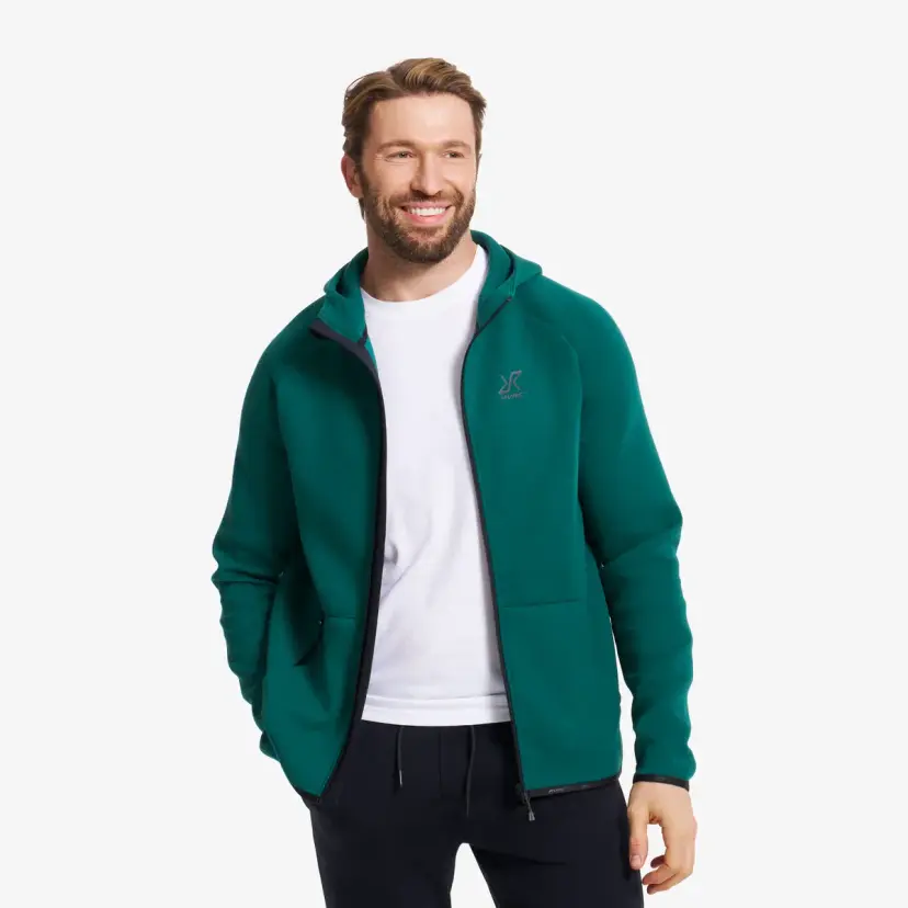 RevolutionRace Street Scuba Full-zip Hoodie Herre Deep Teal