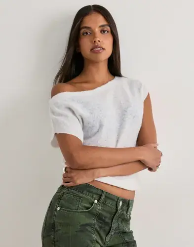 Nelly Nelly - Hvit - Slouchy Knit Top