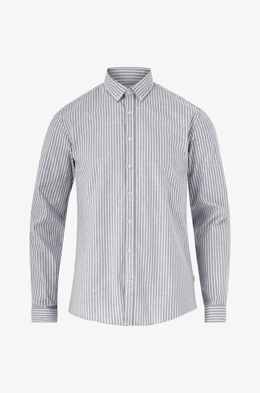 Lindbergh Skjorte Striped Superflex Oxford L/S - Blå