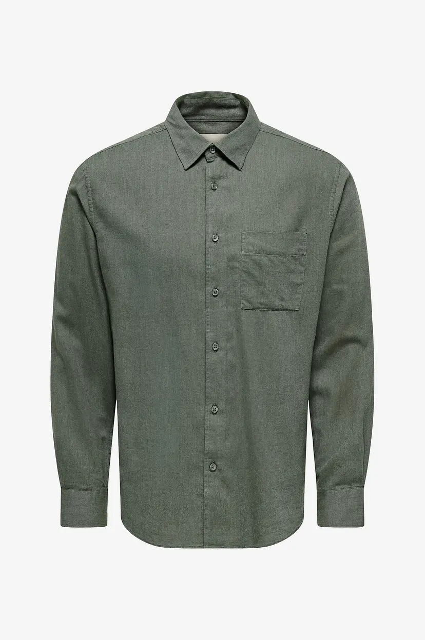 Only & Sons Skjorte Onsmars Reg Fit Ls Shirt - Grå