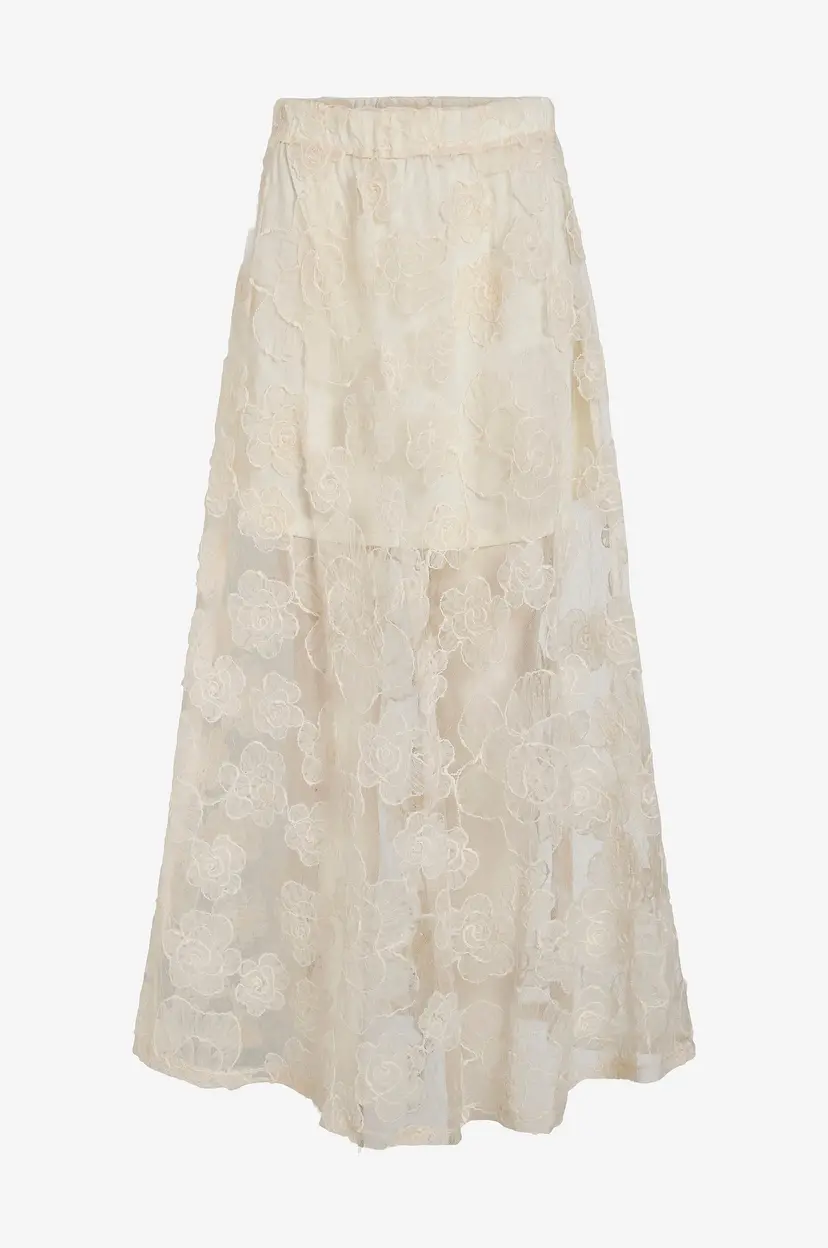 Vila Maxi skjørt viKaria HW Lace Midi Skirt - Beige
