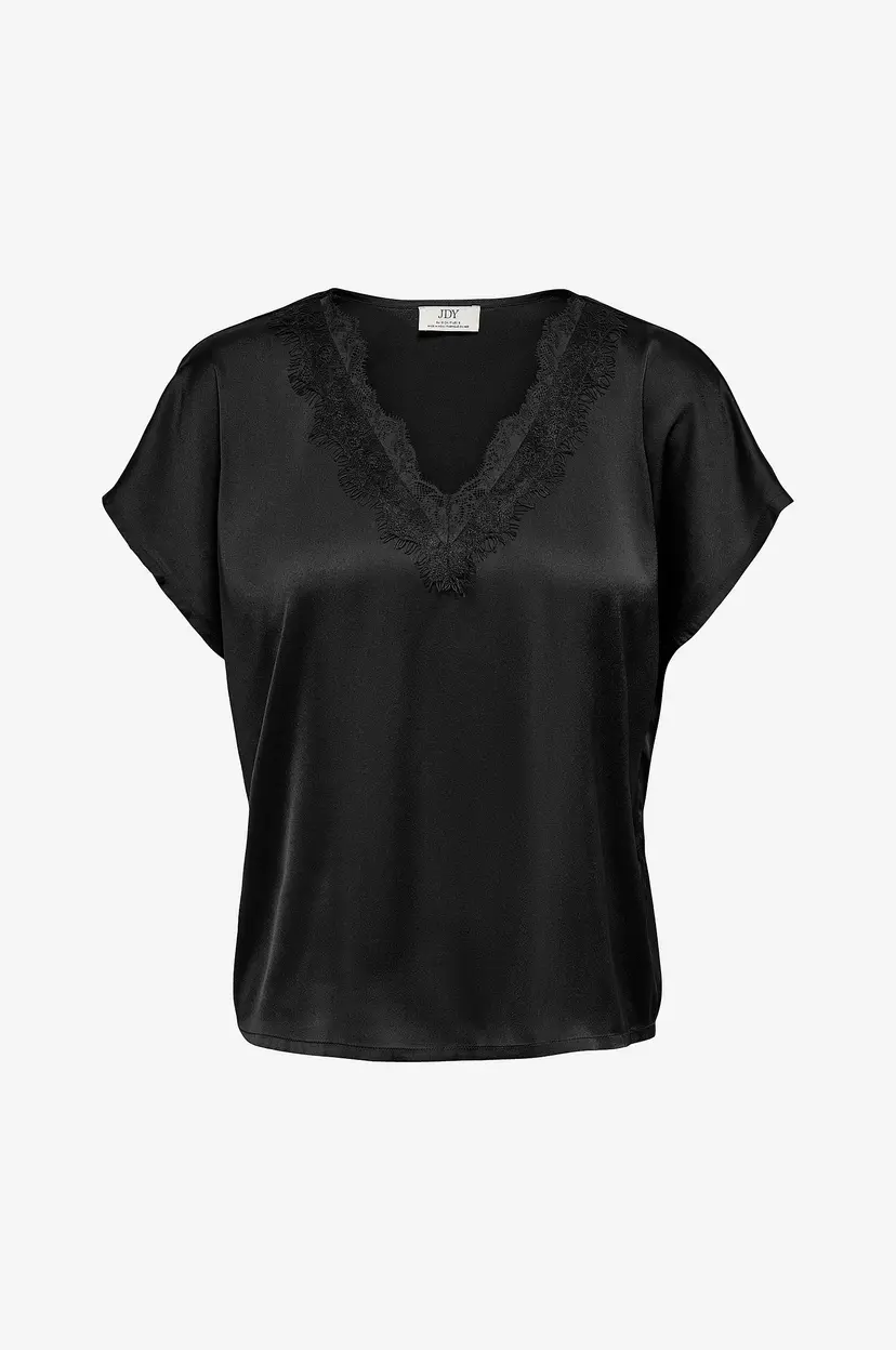 JDY Bluse Jdyfifi S/S V-Neck Top Wvn - Svart