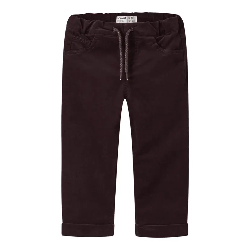 NAME IT Name It - Bukse Ben Regular Cord Chocolate Plum