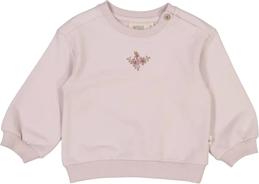 Wheat Wheat Sweatshirt Eliza Embroidery Soft Lilac (68 / 6 mnd)