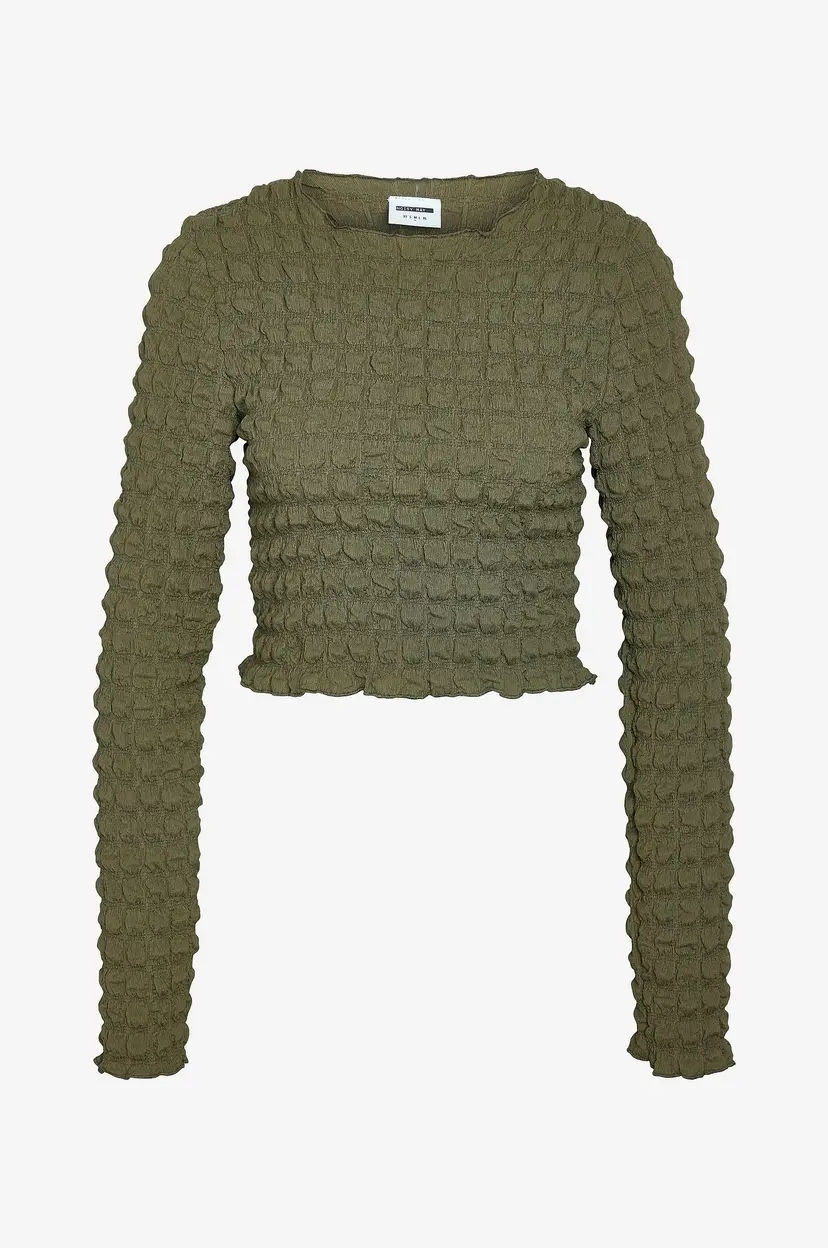 Noisy May Curve Topp nmZahara L/S O-neck Top Wvn Curve - Grønn