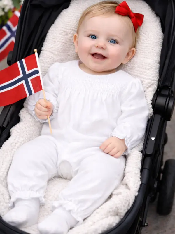 Joha Heldrakt i bomull Jente Hvit