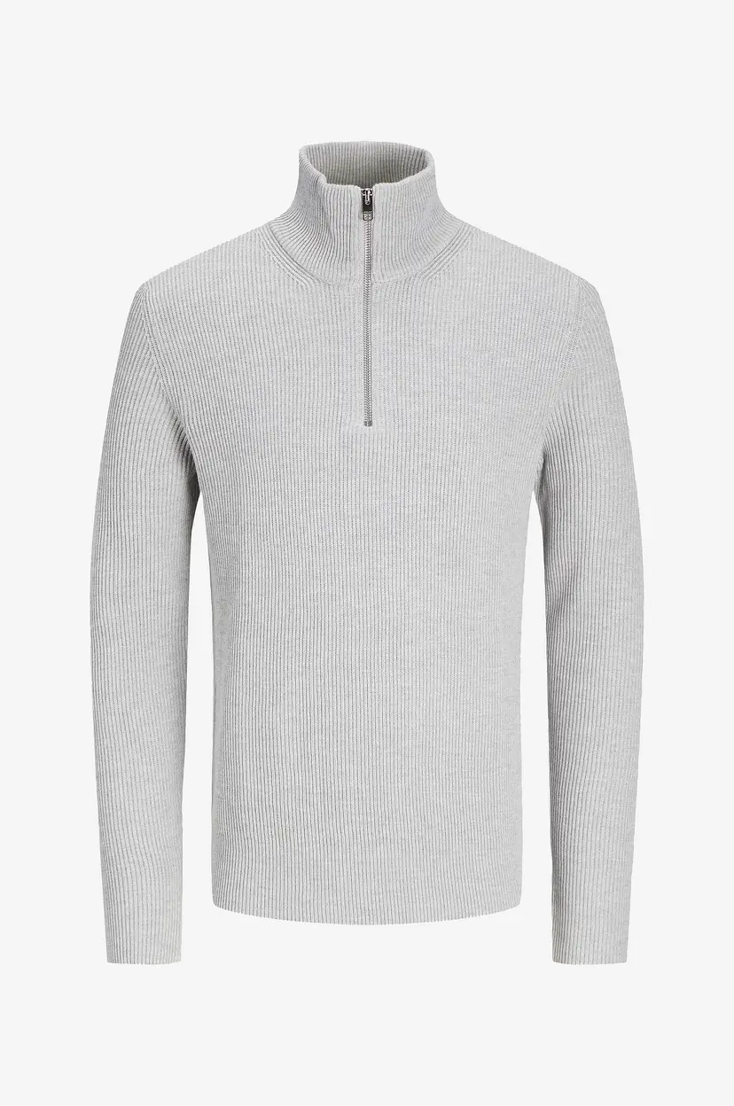 Jack & Jones Genser jjePerfect Knit Half Zip SN - Grå