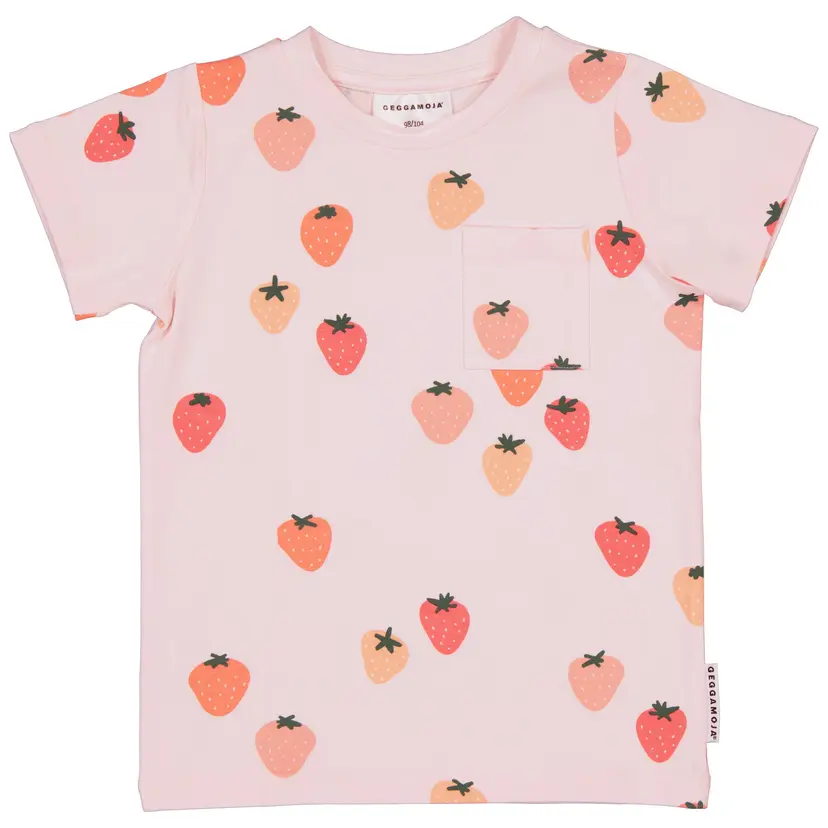 Geggamoja T-Shirt Bambu Strawberry - 134/140