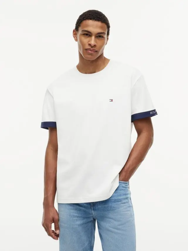 Tommy Hilfiger SAIL MIX MEDIA CUFF REGULAR TEE