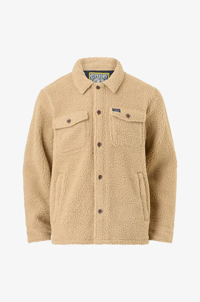 Superdry Overshirt Retro Fleece Overshirt - Brun