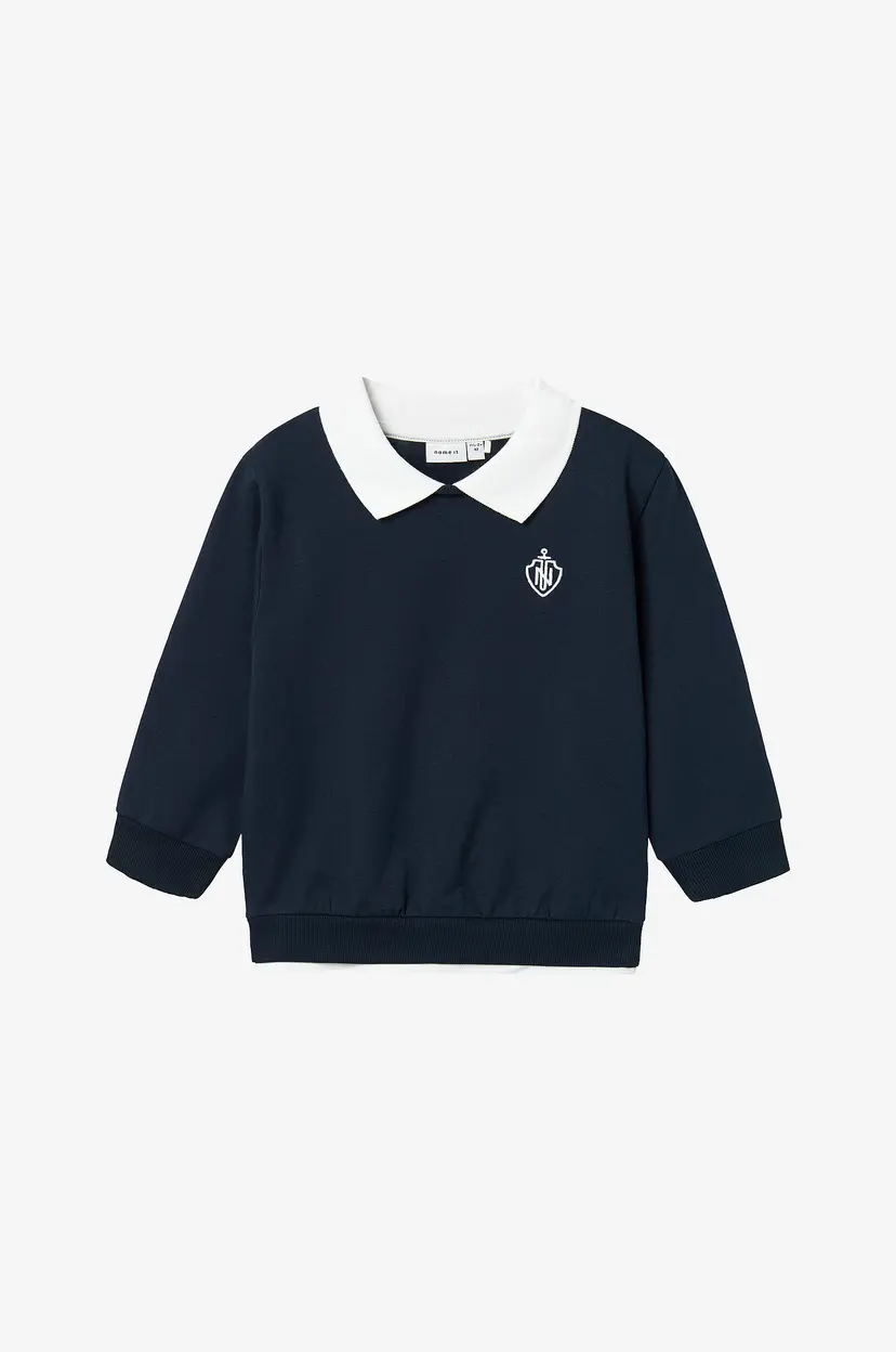 NAME IT Collegegenser nmmRon Nreg Sweat Bru - Blå