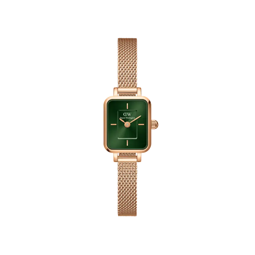 Daniel Wellington Rose Gold 15.4x18.2mm Watch Quadro Mini Melrose Emerald | DW