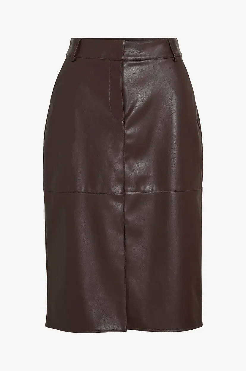 Vila Skjørt viDagmar HW Midi Coated Skirt - Brun