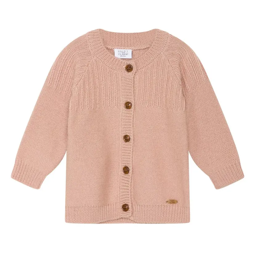 Hust and Claire Hust and Claire - Cardigan Ull Ribbestrikket Rose Cloud