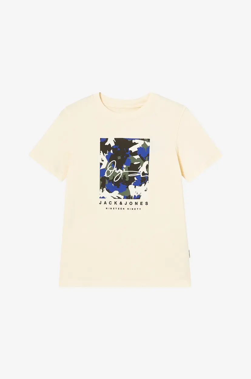 Jack & Jones Junior T-skjorte Joraruba Aop Branding Tee SS Crew J - Natur