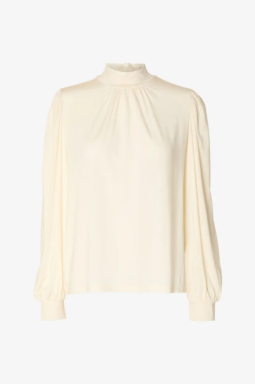 Selected Women Topp slfSaya LS High Neck Top - Hvit