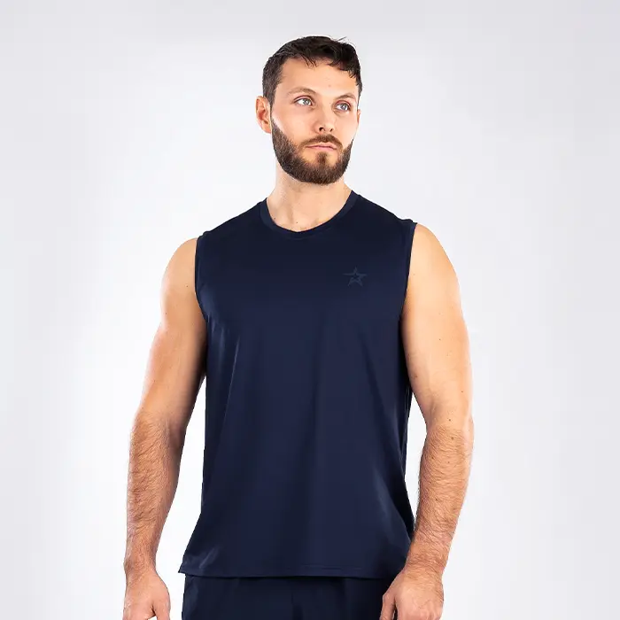 Star Wear Mesh-topp Marineblå