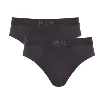 Sloggi Sloggi 2P SLG Base Midi Briefs Svart bomull Large Herre