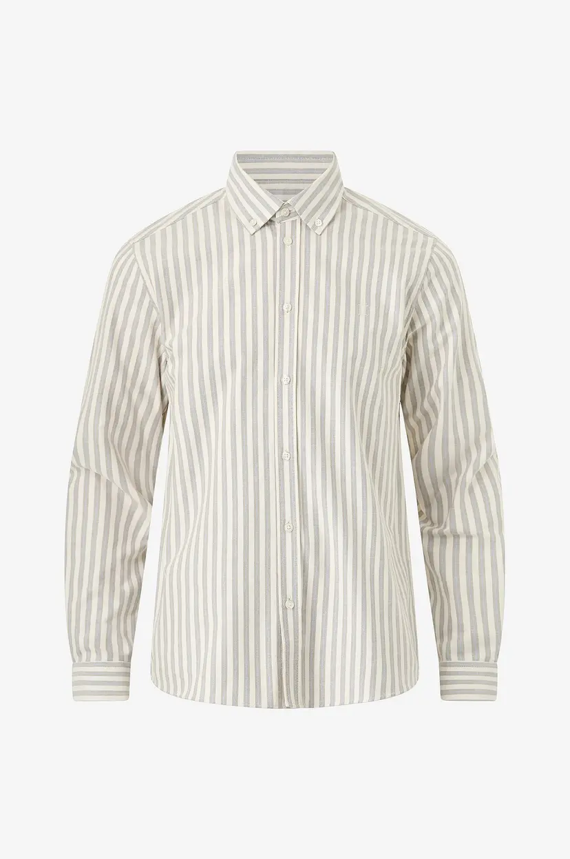 Les Deux Skjorte Konrad Striped Oxford - Hvit