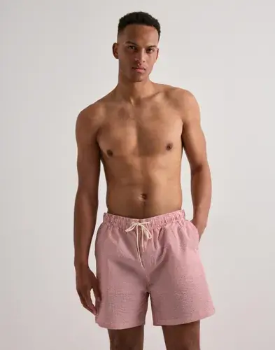 Selected Men Selected Men Slhcooper Seersucker Swimshorts Badeshorts Rød