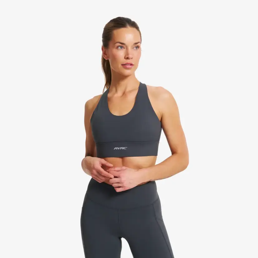 RevolutionRace Rapid V Longline Medium Sports Bra Dame Anthracite