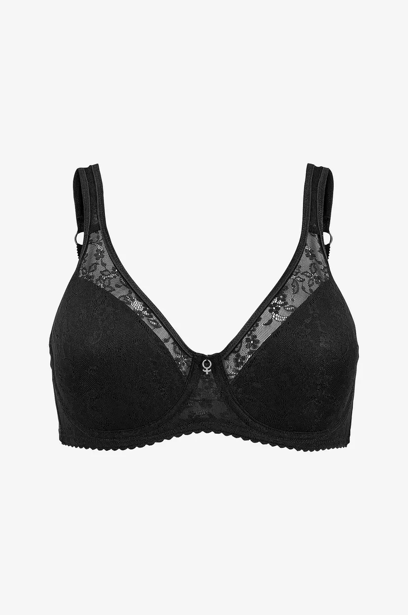 Swegmark Rita Flower Wire Bra Padded Cups - Svart
