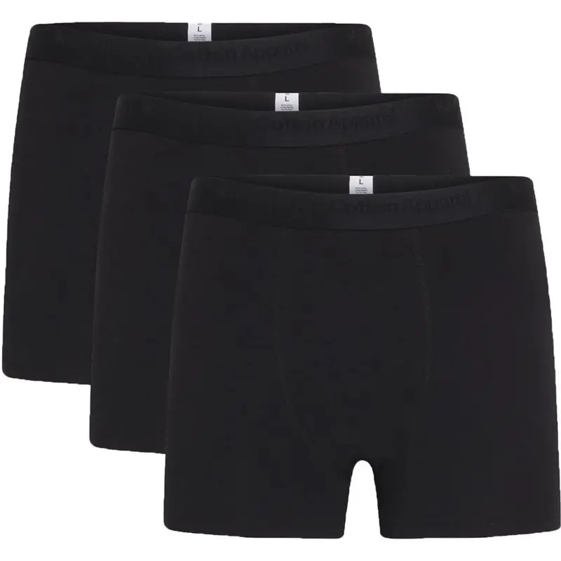 KnowledgeCotton Apparel KnowledgeCotton Apparel Anker 3-Pack Underwear Black Jet