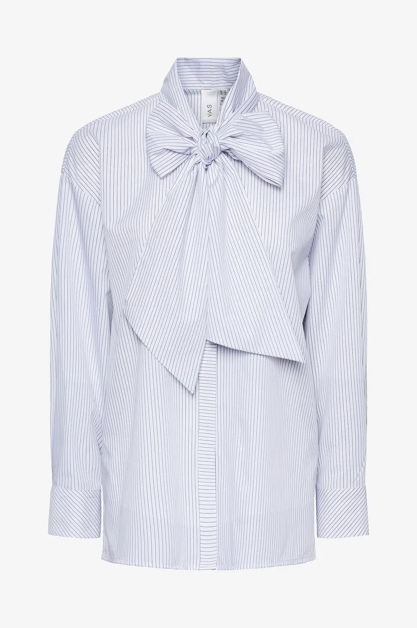 Y.A.S Knytebluse yasLoma LS Stripe Shirt S - Hvit