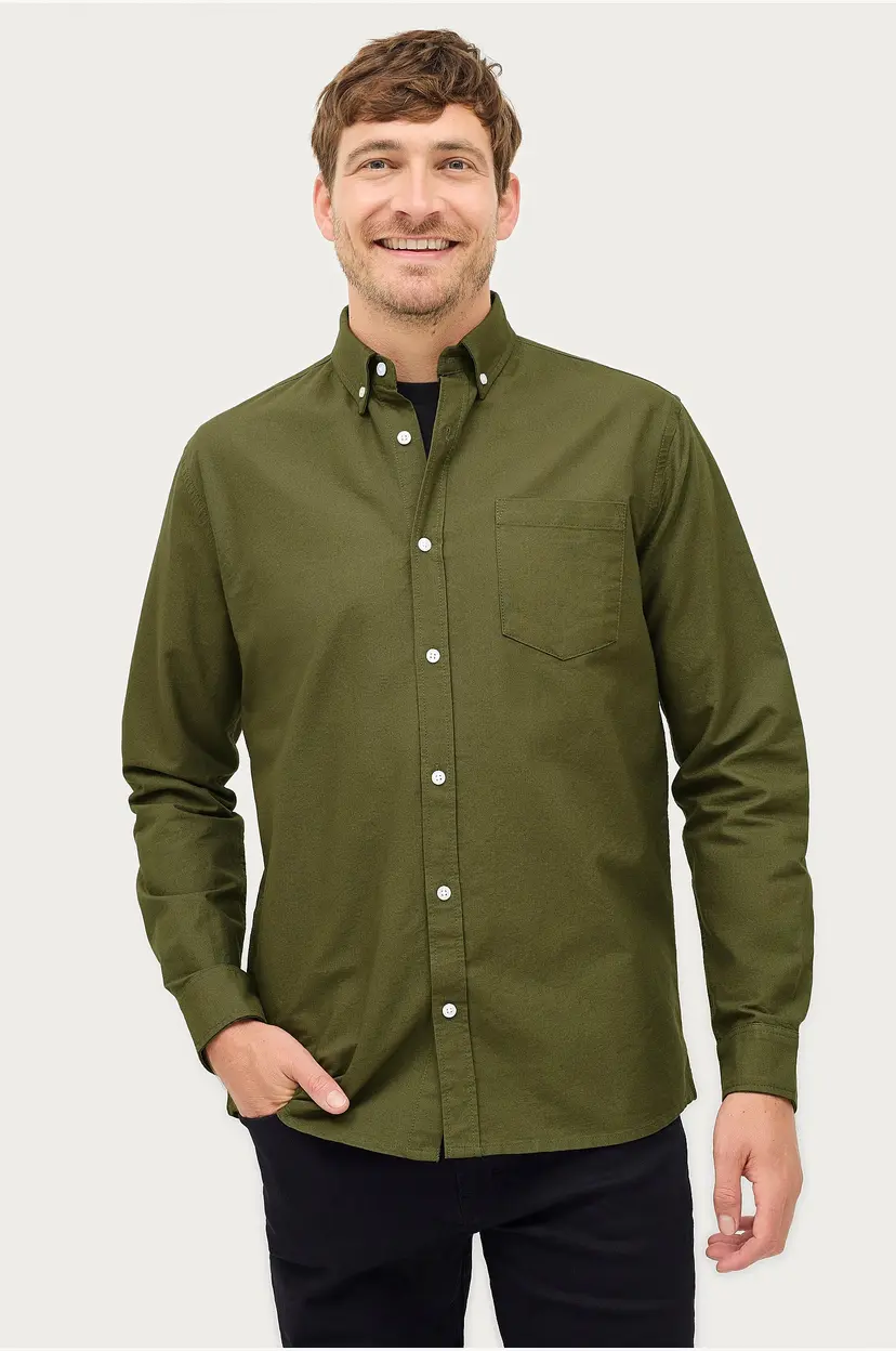 Ellos Collection Skjorte Jake Oxford - Grønn