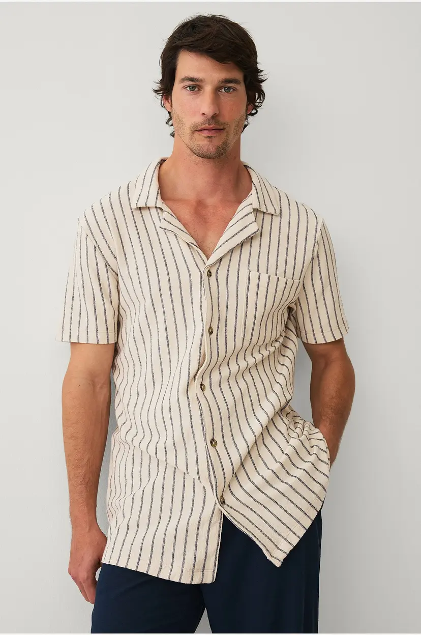 Ellos Collection Skjorte med struktur - Natur