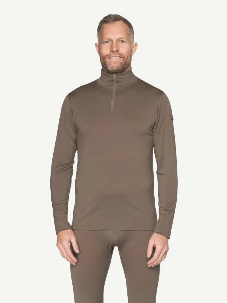 Devold Devold - Breeze Merino 150 Zip Neck Herre - Large - Brun