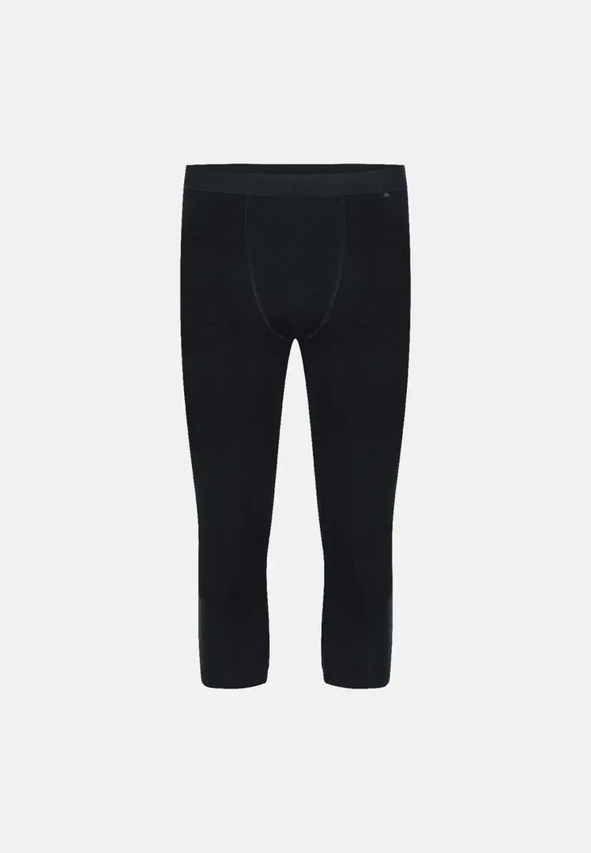 DANISH ENDURANCE MERINO 3/4 SKIUNDERBUKSER fra DANISH ENDURANCE, Sort, M, Merino baselayer tights til ski og vandring