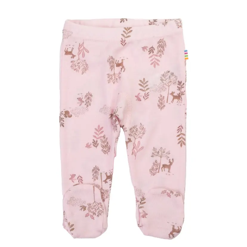 Joha Leggings med fot i ull/silke «Deer» Lys rosa