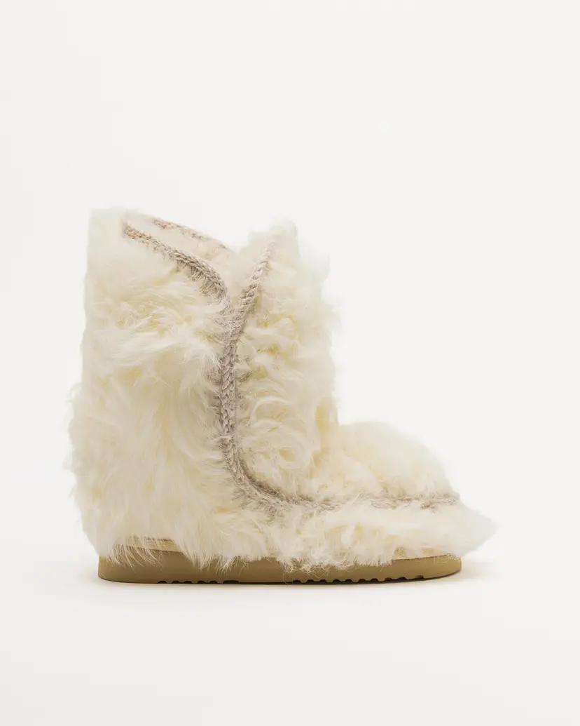 Mou Mou ESKIMO 24 Checkiang Fur White Ankle Boots