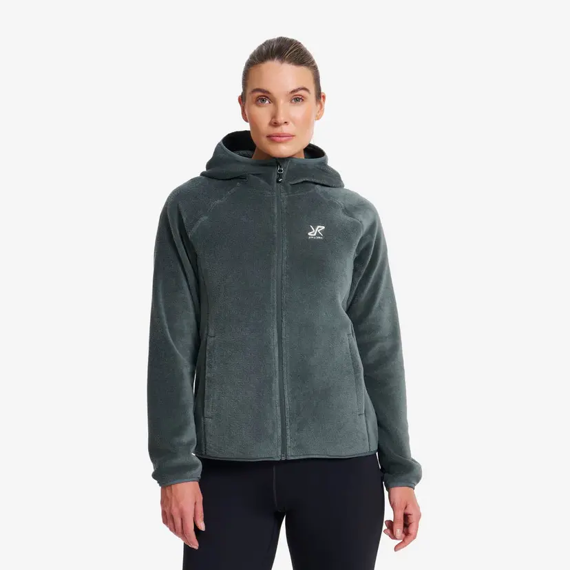 RevolutionRace Fog Fluffy Hooded Fleece Dame Balsam Green