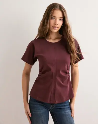 ONLY Only - Brun - Onlmarie Life S/S Ruching Top Jrs N