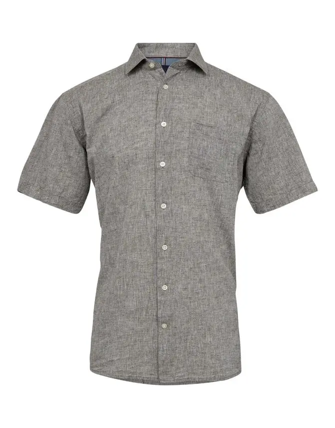 Black Blue s/s regular fit linen look