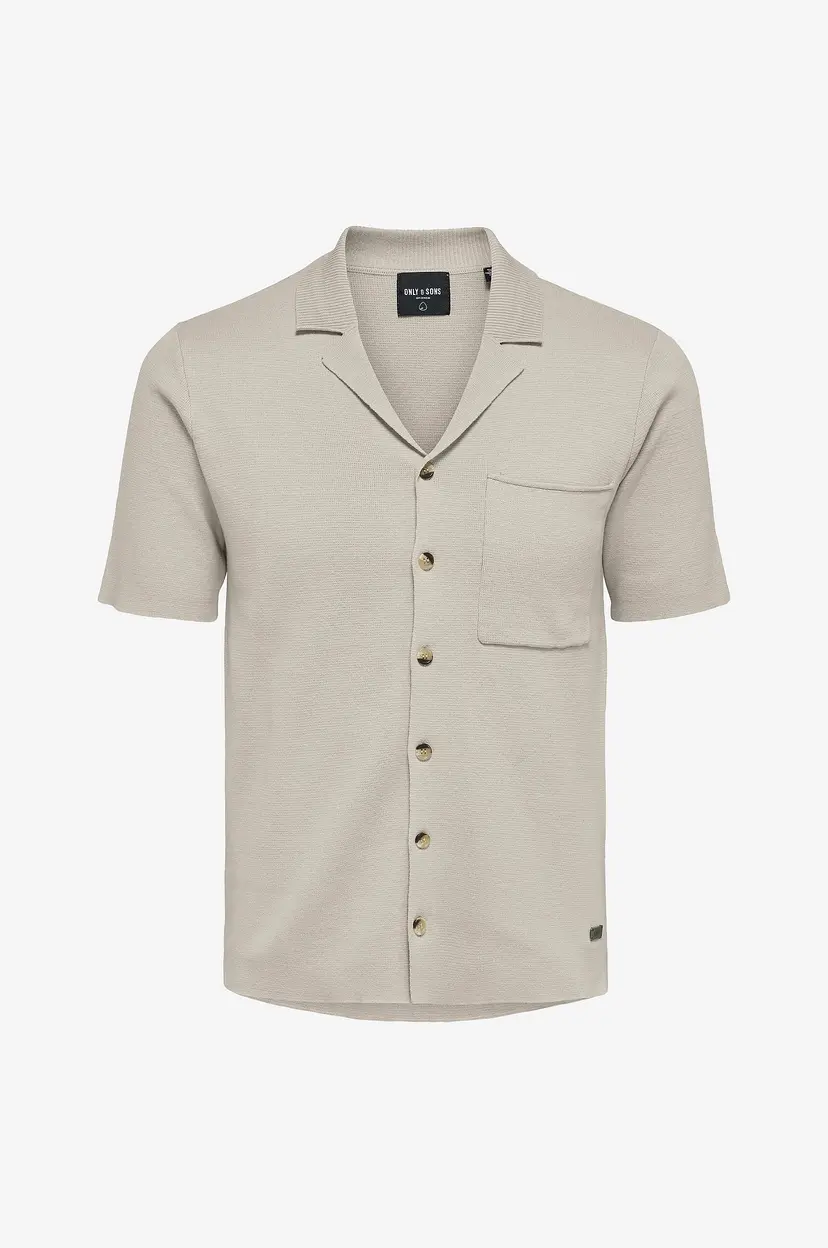 Only & Sons Kardigan onsLuke Life 12 Resort Collar Knit - Grå
