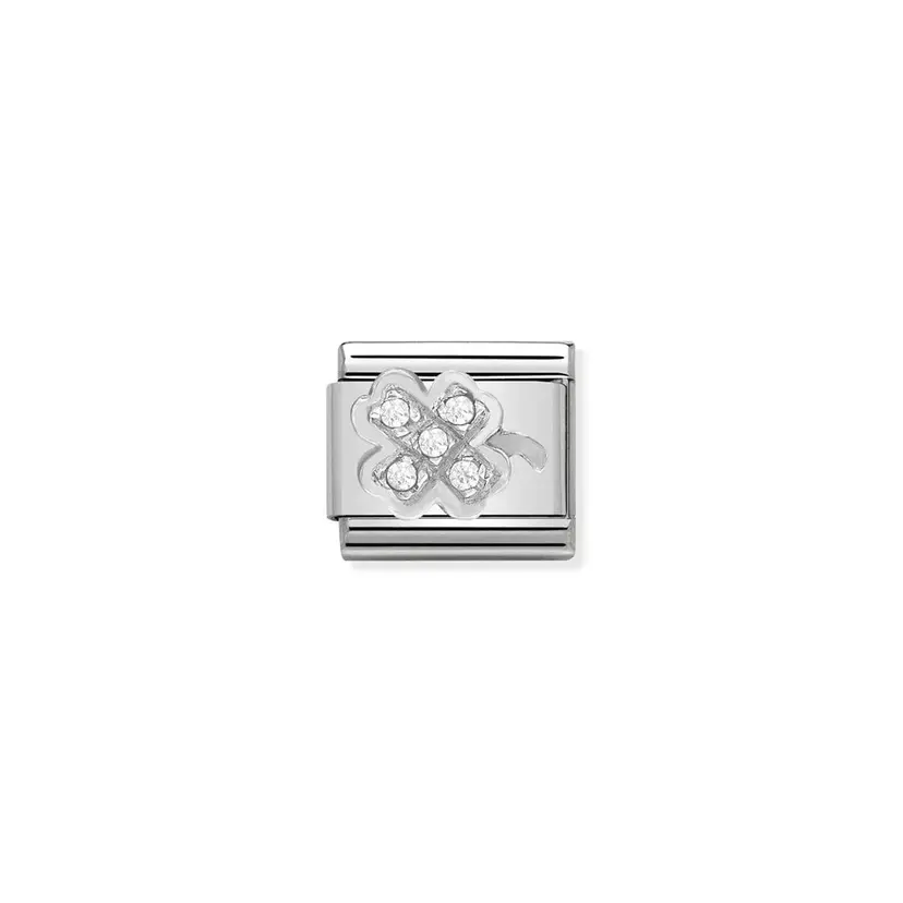 Nomination Clover In Silver And Stones
