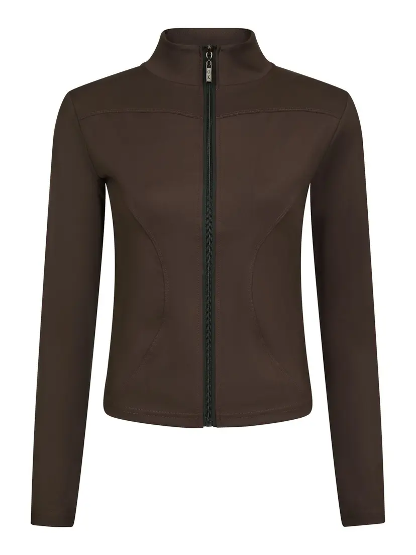 Neo Noir Nolana Zip Blouse BROWN