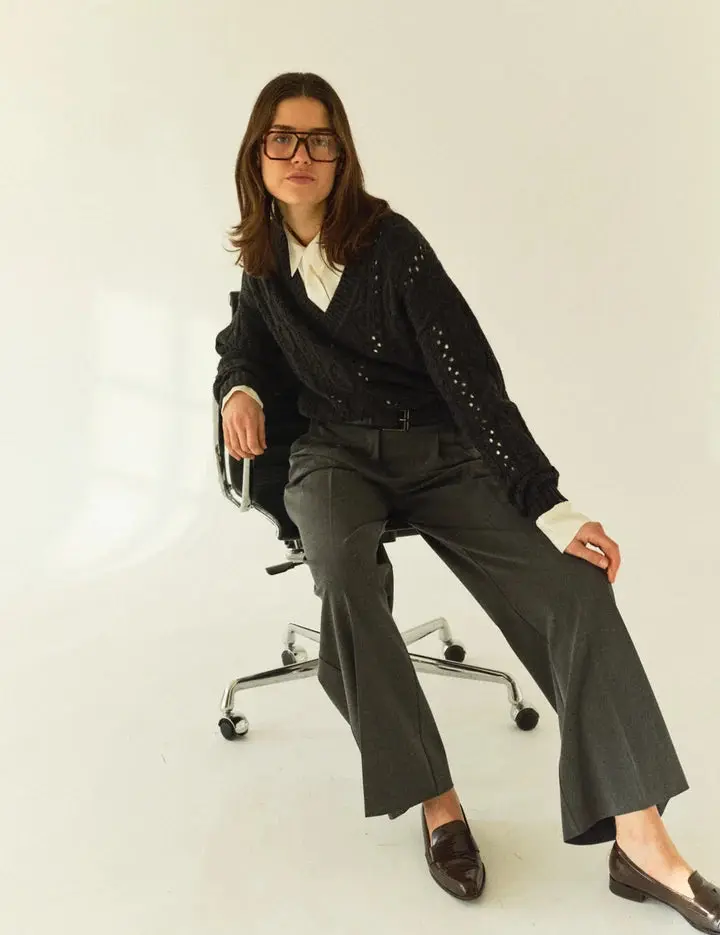 Designers Remix Scott Wide Pants Grey Melange - XS