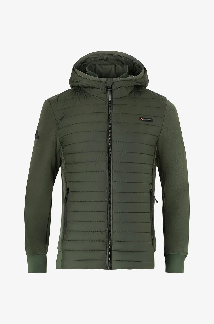 Superdry Jakke Hood Storm Fleece Hybrid Jkt - Grønn