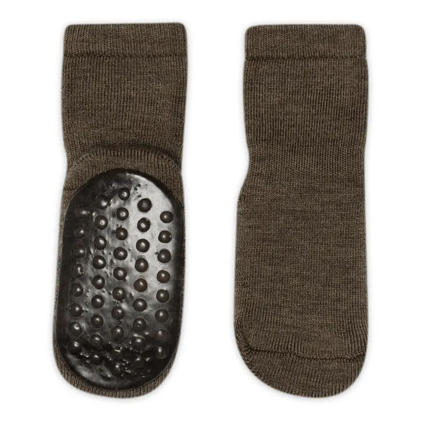 GoBabyGo GoBabyGo - Tykke Ullsokker Antiskli LV Brown Melange