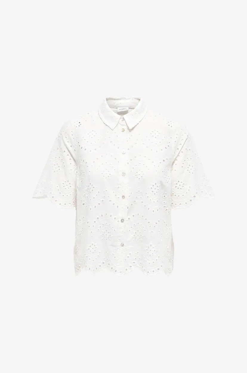 ONLY Skjorte onlValais S/S Shirt Wvn - Hvit