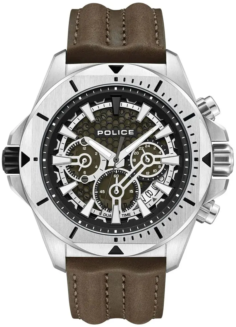 Police Police Herreklokke PEWGF0054501 Electrical Sort/Lær Ø46 mm