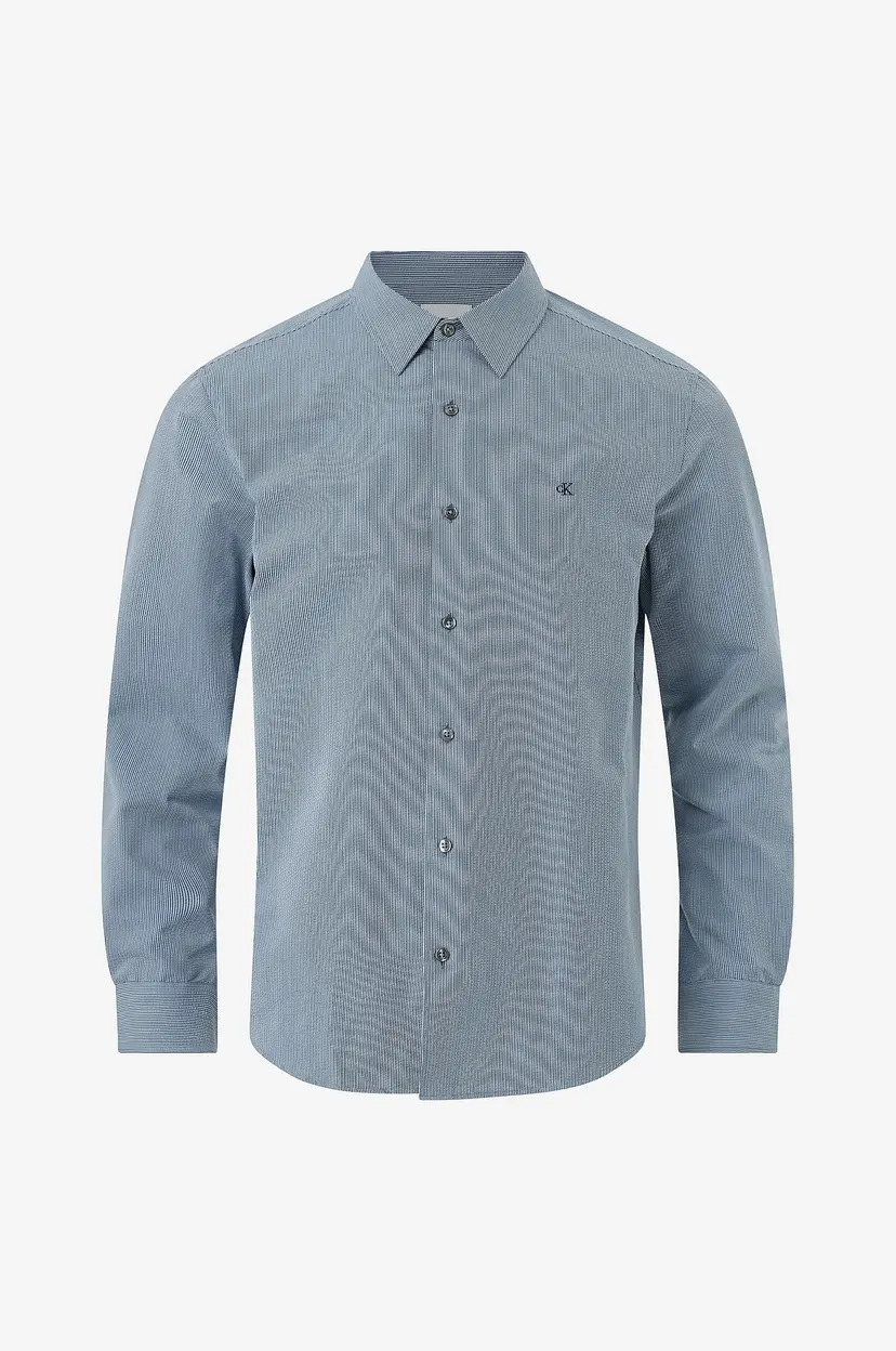 Calvin Klein Skjorte LS YD Stripe Seersucker Classic - Blå