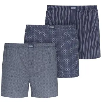 Jockey Jockey 3P Woven Soft Poplin Boxer Shorts Marine bomull Herre
